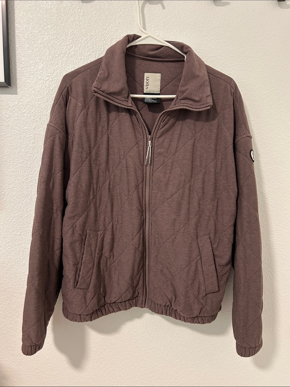 Vuori Quilted Zip Jacket in Mauve